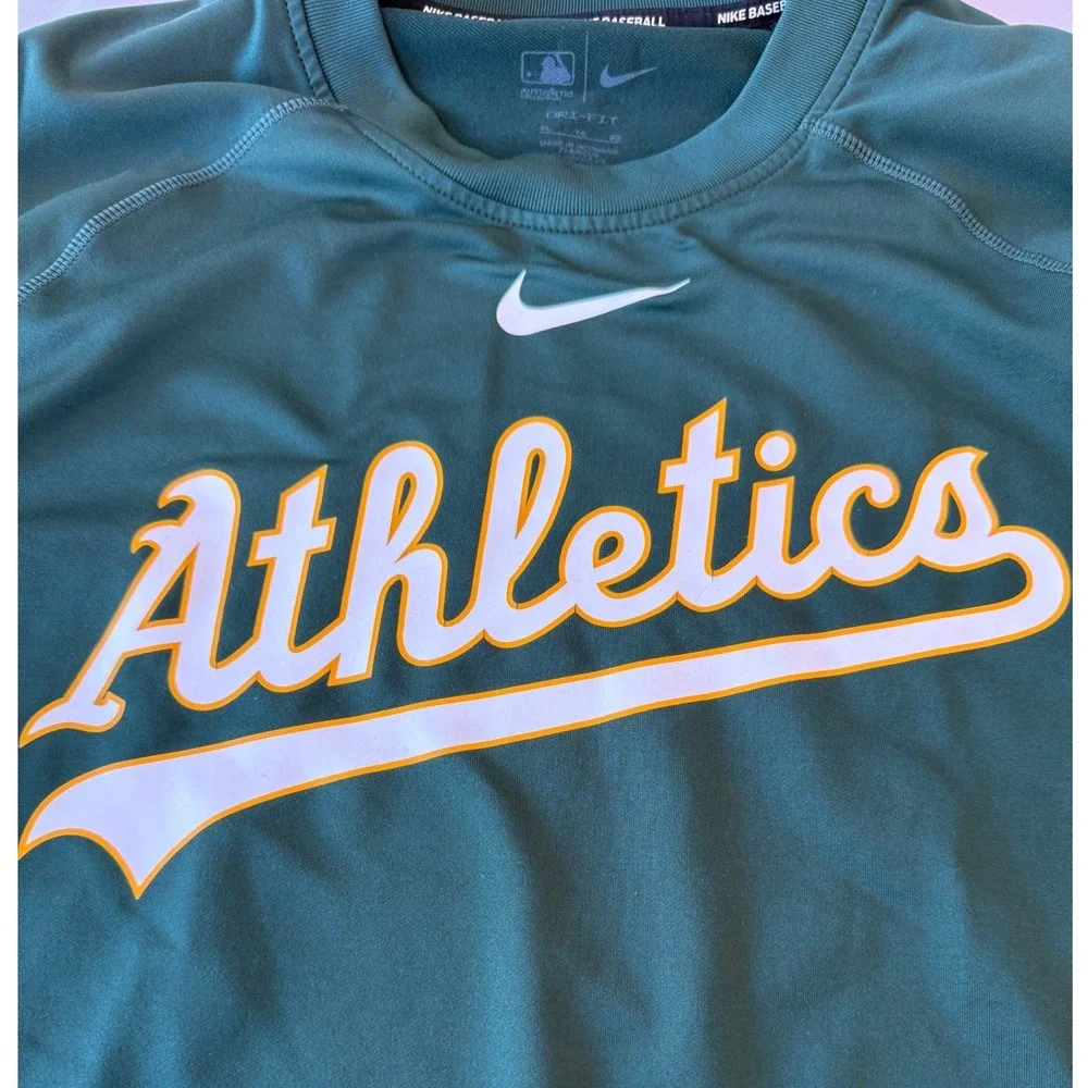 Nike Mens Oakland Athletics Dri-Fit Baseball Shirt XL Green MLB Sport Authentic